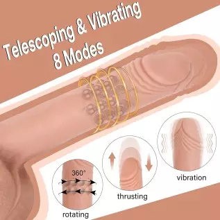 9 Inch Thrusting Dildo w/ Rotating Beads, Realistic Silicone Suction Cup Huge Vibrating Dildo w/ Remote Control, Sex Toy for Wom