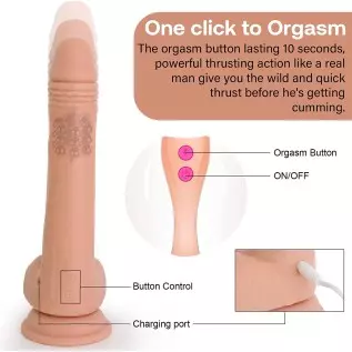 9 Inch Thrusting Dildo w/ Rotating Beads, Realistic Silicone Suction Cup Huge Vibrating Dildo w/ Remote Control, Sex Toy for Wom