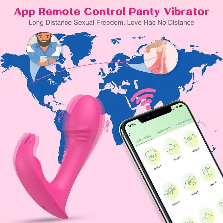 Wearable Panty Vibrator App Remote Control Butterfly Vibrator,Vibrating Panties Rechargeable Rabbit Vibrator with 9 Vibrations S