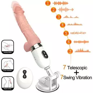 Thrusting Dildo Vibrator Sex Toy for Women, Realistic Vibrating Dildo Thruster Throat Trainer, Silicone Suction Cup Dildo for Me