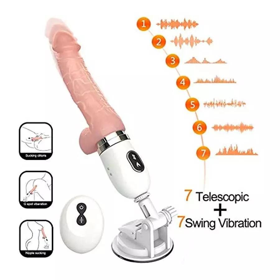 Thrusting Dildo Vibrator Sex Toy for Women, Realistic Vibrating Dildo Thruster Throat Trainer, Silicone Suction Cup Dildo for Me