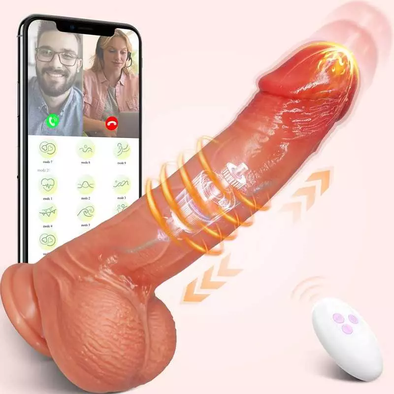 Thrusting Dildo Vibrator for Women, 3 in 1 Realistic Vibrating Dildos with 3 Thrusting & 6 Vibrating Modes, APP & Remote Control
