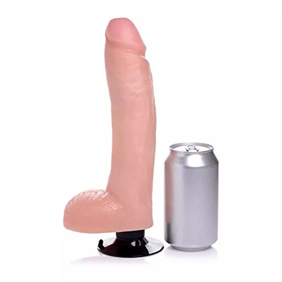 Lynx 10 Inch Vibrating Dildo With Balls - Light