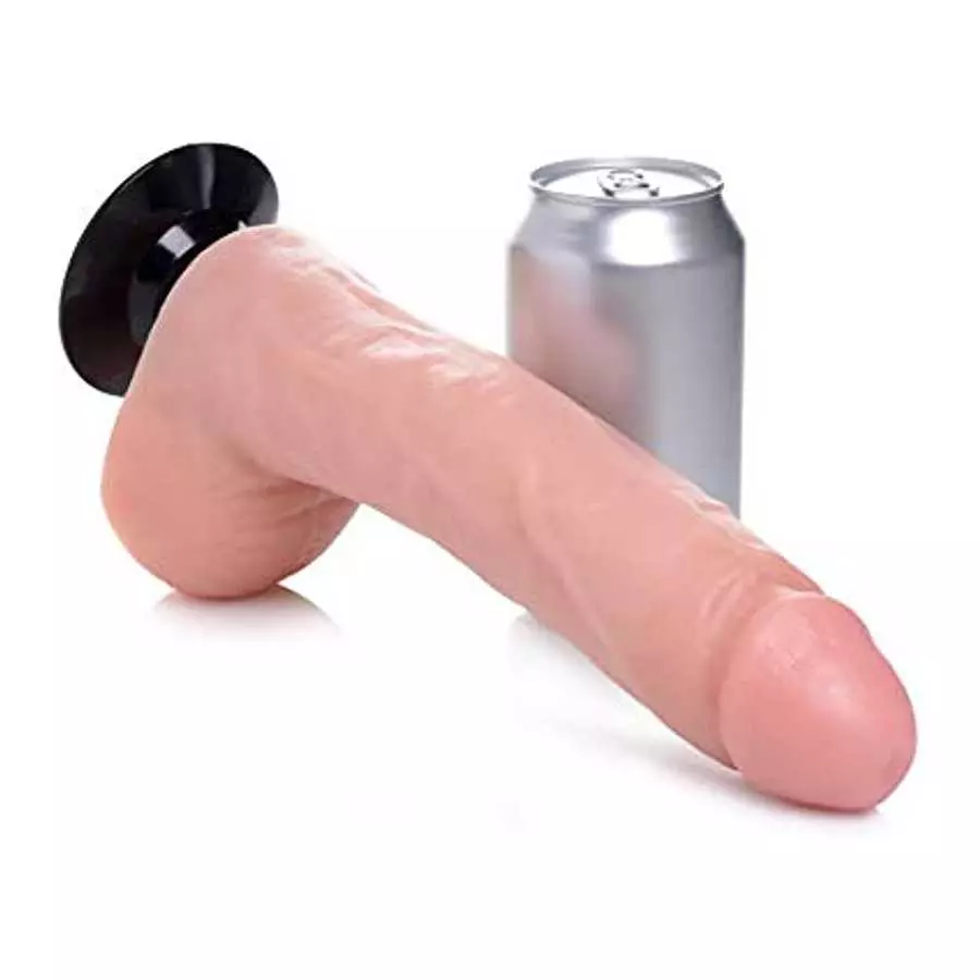 Lynx 10 Inch Vibrating Dildo With Balls - Light