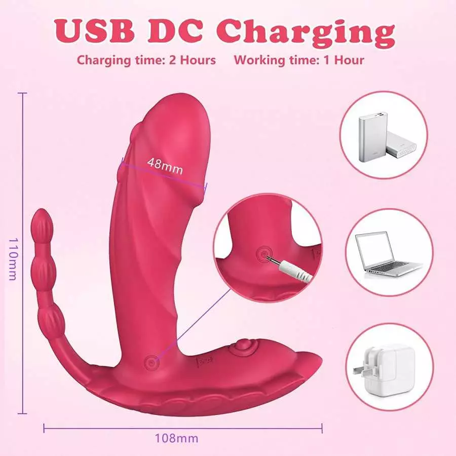 Wearable Panty Vibrator Sex Toy for Women, Clitoral G Spot Stimulator Anal Butterfly Vibrating Panties with 8 Vibration Modes Wa
