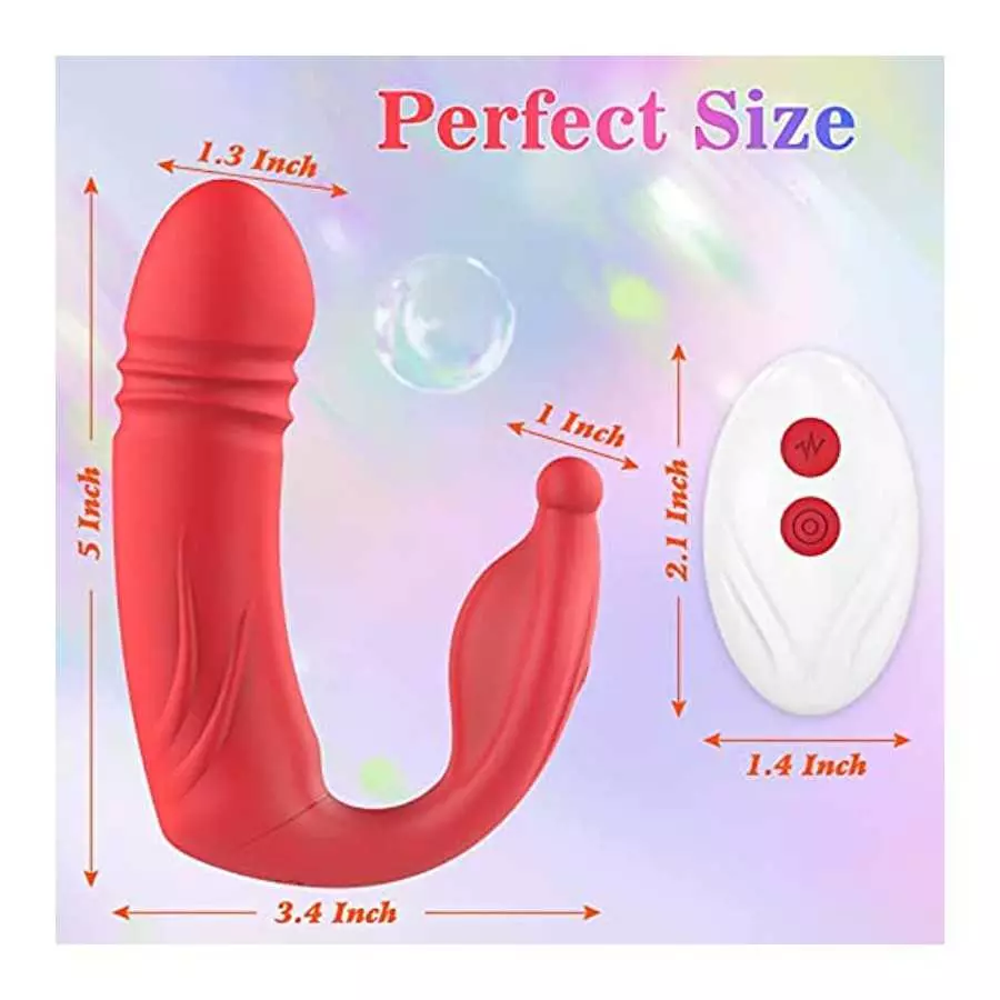 antcree Wearable Vibrator, APP & Remote Control G-Spot Dildo Vibrator with 9 Thrusting x Vibrating Modes, Panty Massager for Vag