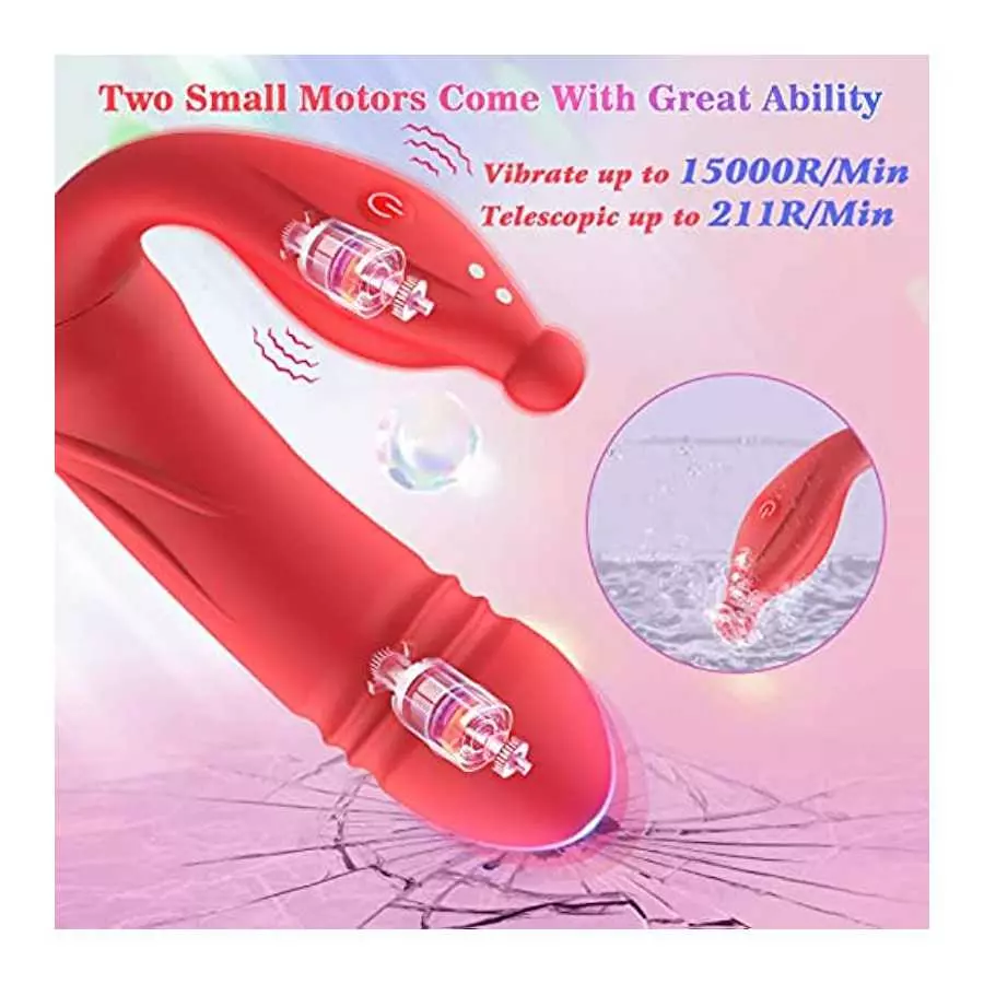 antcree Wearable Vibrator, APP & Remote Control G-Spot Dildo Vibrator with 9 Thrusting x Vibrating Modes, Panty Massager for Vag