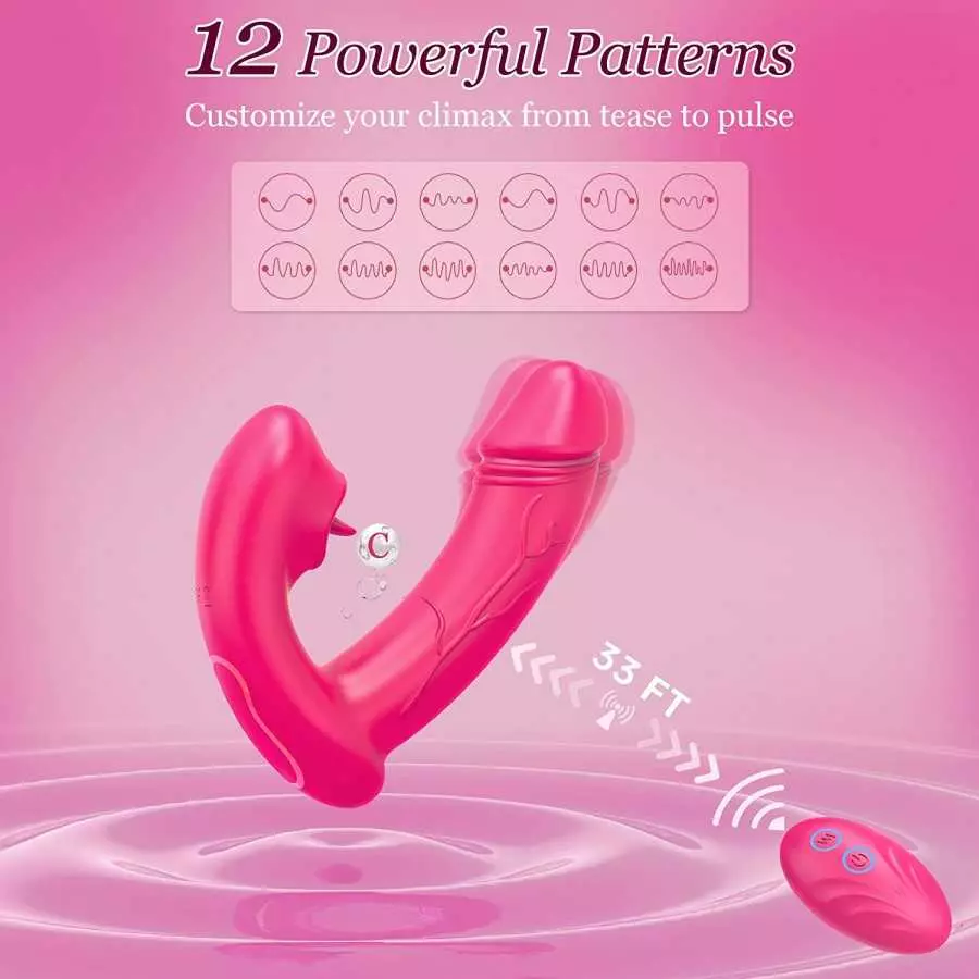 LLMIL G Spot Clitoral Vibrator for Women Remote Control 3 Licking Modes Wearable Vibrator, Butterfly Vibrator with Rose Sex Vagi