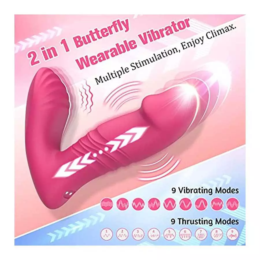 Wearable Vibrator Sex Toys for Women, Clitoral G Spot Panties Vibrator with APP Remote Control, Butterfly Dildo Vibrator Clitora
