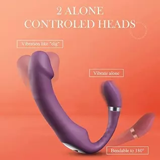 Clitoral G-Spot Vibrator with Heating, Dual Vibrating Dildo Vibrator Stimulator with Penis-Shaped, 10 Powerful Vibrations Couple Clitoral G-Spot Vibrator with Heating, Dual Vibrating Dildo Vibrator Stimulator with Penis-Shaped, 10 Powerful Vibrations Couple