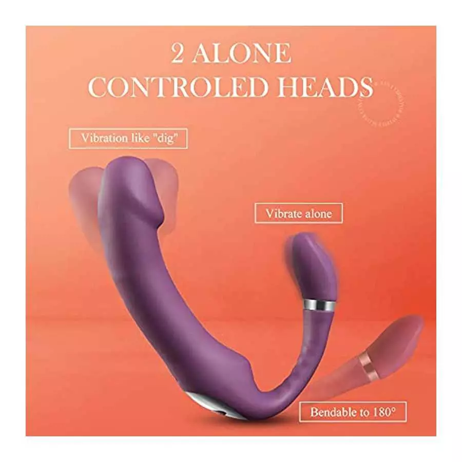 Clitoral G-Spot Vibrator with Heating, Dual Vibrating Dildo Vibrator Stimulator with Penis-Shaped, 10 Powerful Vibrations Couple