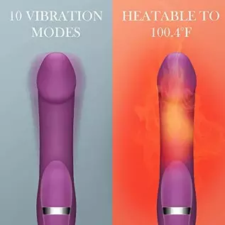Clitoral G-Spot Vibrator with Heating, Dual Vibrating Dildo Vibrator Stimulator with Penis-Shaped, 10 Powerful Vibrations Couple Clitoral G-Spot Vibrator with Heating, Dual Vibrating Dildo Vibrator Stimulator with Penis-Shaped, 10 Powerful Vibrations Couple