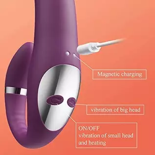 Clitoral G-Spot Vibrator with Heating, Dual Vibrating Dildo Vibrator Stimulator with Penis-Shaped, 10 Powerful Vibrations Couple Clitoral G-Spot Vibrator with Heating, Dual Vibrating Dildo Vibrator Stimulator with Penis-Shaped, 10 Powerful Vibrations Couple