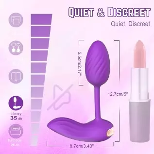 Dual Motor Remote Control Vibrator with Vibrating Egg - Ruby, G Spot Vibrator with 10 Intense Vibrations, Wearable Vibrator with