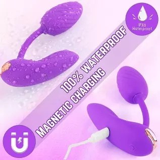 Dual Motor Remote Control Vibrator with Vibrating Egg - Ruby, G Spot Vibrator with 10 Intense Vibrations, Wearable Vibrator with