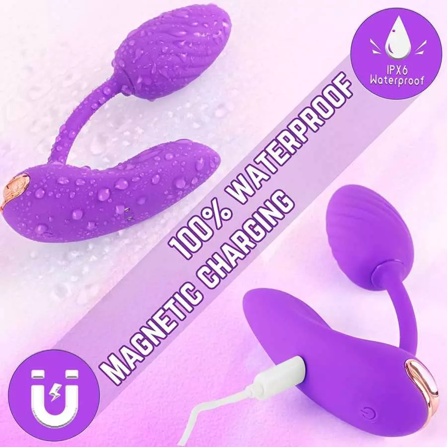 Dual Motor Remote Control Vibrator with Vibrating Egg - Ruby, G Spot Vibrator with 10 Intense Vibrations, Wearable Vibrator with