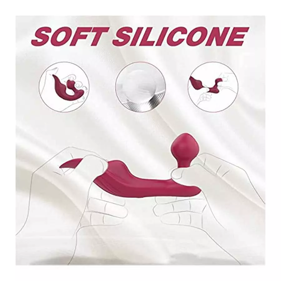 Wearable Clitoral Panty, Sex Toy for Women, Vibrating Panties Rose Vibrator Anal Butt Plug Remote Control with 9 Vibrations, Wat