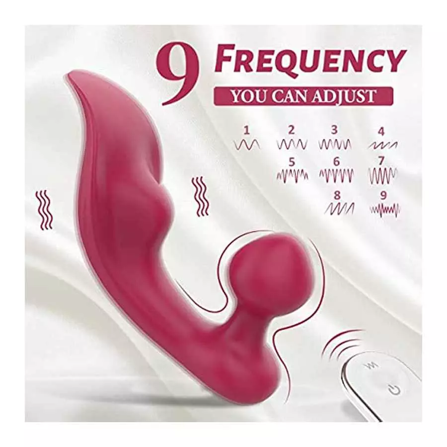 Wearable Clitoral Panty, Sex Toy for Women, Vibrating Panties Rose Vibrator Anal Butt Plug Remote Control with 9 Vibrations, Wat