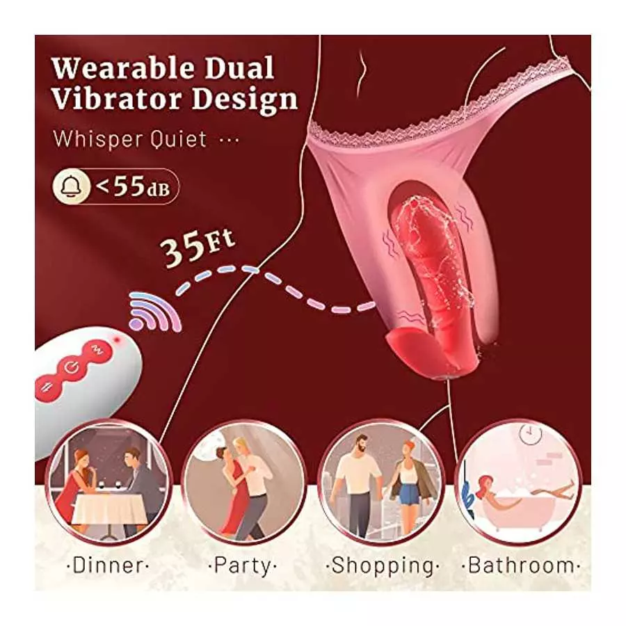 Sex Toys for Women, APP Remote Control Wearable Dildo G Spot Vibrators Adult Toys, Dual Stimulator Motor Each 10 Vibration Modes