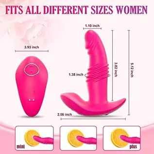 Thrusting Wearable Dildo Vibrators Sex Adult Toys for Women, G Spot Clit Anal Rose Panty Butterfly Vibrator with Remote 7 Vibrat