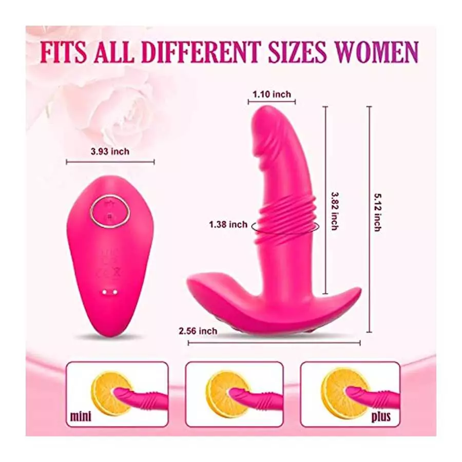 Thrusting Wearable Dildo Vibrators Sex Adult Toys for Women, G Spot Clit Anal Rose Panty Butterfly Vibrator with Remote 7 Vibrat