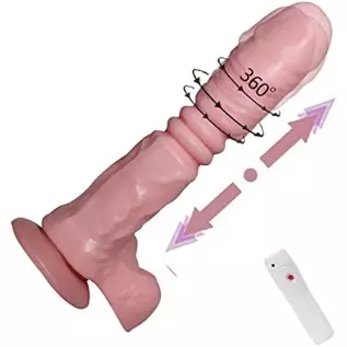 Thrusting Dildo Vibrator for Women, 9.2" Vibrating Dildo for G Spot Anal Play with 3 Thrusting & 5 Vibration, Realistic Thrustin