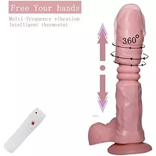 Thrusting Dildo Vibrator for Women, 9.2" Vibrating Dildo for G Spot Anal Play with 3 Thrusting & 5 Vibration, Realistic Thrustin