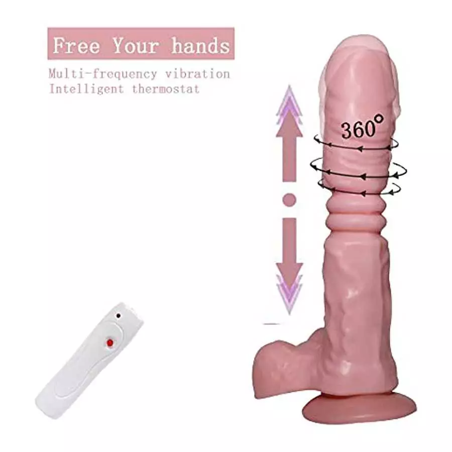 Thrusting Dildo Vibrator for Women, 9.2" Vibrating Dildo for G Spot Anal Play with 3 Thrusting & 5 Vibration, Realistic Thrustin