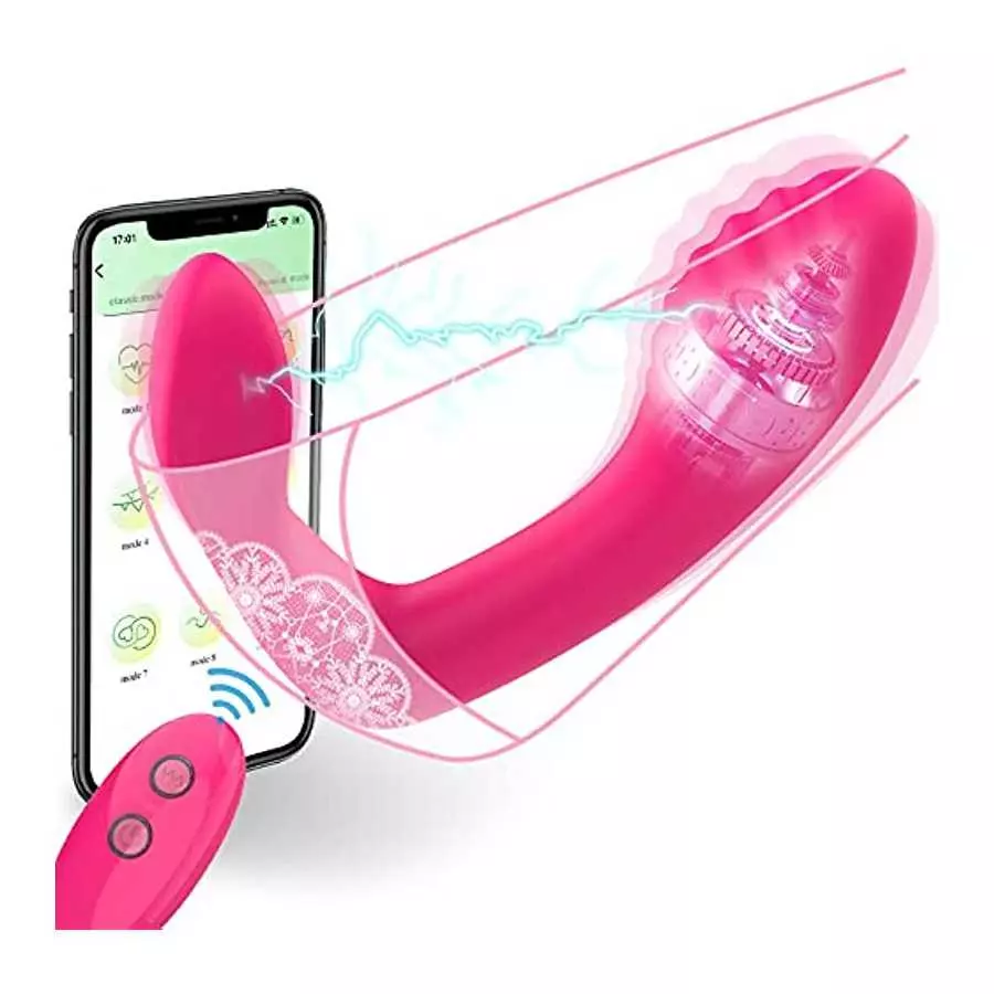 FEBIA Wearable Panty Vibrator,APP Control Clitoral Stimulator with 7 Vibrating 3 Pulsating Thrusting Modes,G Spot Vibrator,Water FEBIA Wearable Panty Vibrator,APP Control Clitoral Stimulator with 7 Vibrating 3 Pulsating Thrusting Modes,G Spot Vibrator,Water