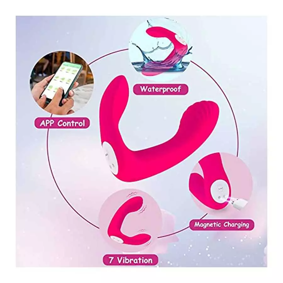 FEBIA Wearable Panty Vibrator,APP Control Clitoral Stimulator with 7 Vibrating 3 Pulsating Thrusting Modes,G Spot Vibrator,Water