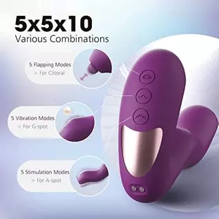 Adult Sex Toys Women Sex Toy-G Spot Clitoral Vibrator Stimulator, Vibrating Dildo Wearable Panty Rose Sex Toy with Multi Tapping