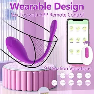 Wearable Panty Vibrator for G Spot,Clit Stimulation with App&Remote Control,Bullet Vibrator with 9 Vibrations Sex Toy for Women Wearable Panty Vibrator for G Spot,Clit Stimulation with App&Remote Control,Bullet Vibrator with 9 Vibrations Sex Toy for Women