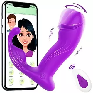 Vibrating Wiggling Wearable Clitoral with APP Remote Control Vibrator for Panties, Butterfly Vibrators for Women with 10 Vibrati