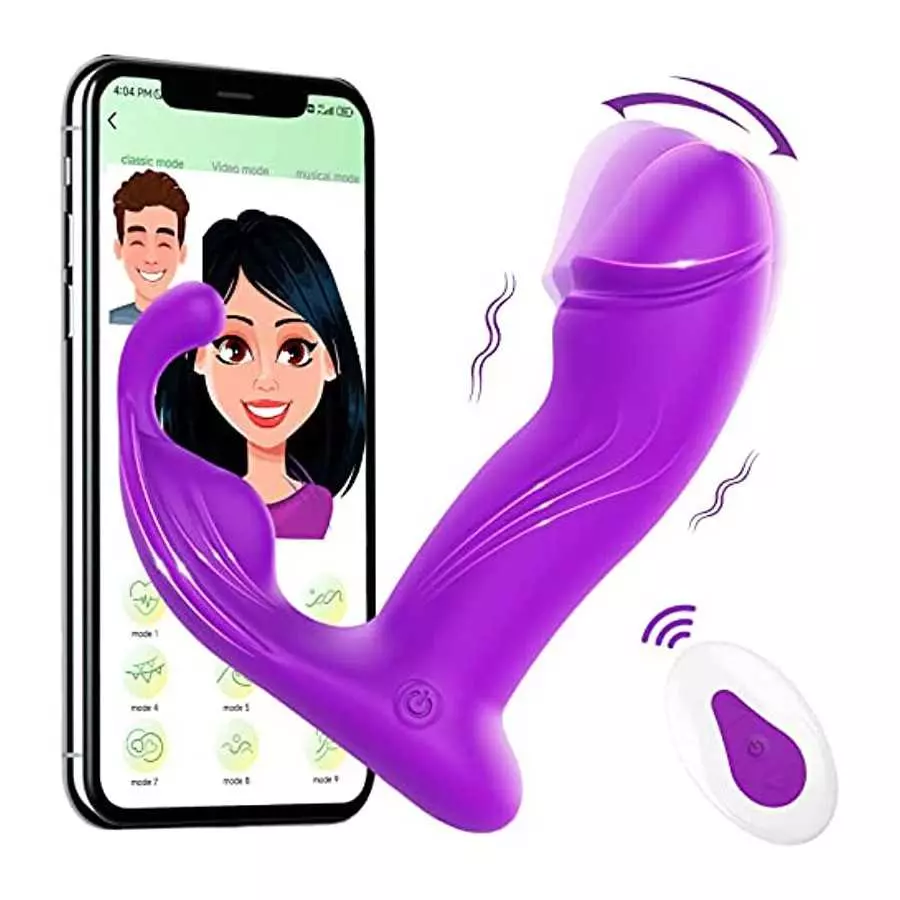 Vibrating Wiggling Wearable Clitoral with APP Remote Control Vibrator for Panties, Butterfly Vibrators for Women with 10 Vibrati Vibrating Wiggling Wearable Clitoral with APP Remote Control Vibrator for Panties, Butterfly Vibrators for Women with 10 Vibrati