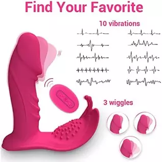 Wiggling Wearable Panty Vibrator with Insertable Dildo Wireless Remote Control for G Spot Clitoral Stimulation Rechargeable Butt Wiggling Wearable Panty Vibrator with Insertable Dildo Wireless Remote Control for G Spot Clitoral Stimulation Rechargeable Butt