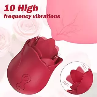 Rose Toy Vibrator for Women, with 10 Vibrating Pleasure for Clitoris & Nipple Stimulation, Tongue Licking Mini Clitoral Vibrator Rose Toy Vibrator for Women, with 10 Vibrating Pleasure for Clitoris & Nipple Stimulation, Tongue Licking Mini Clitoral Vibrator