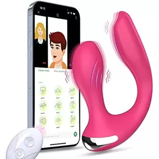Dual Stimulation App Remote Control Wearable Panty Clitoral Vibrators Rose G Spot Butterfly Vibrator with 9+9 Strong Vibration A