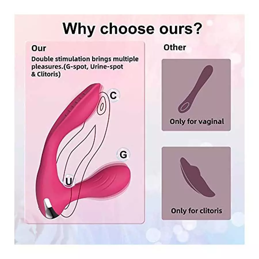 Dual Stimulation App Remote Control Wearable Panty Clitoral Vibrators Rose G Spot Butterfly Vibrator with 9+9 Strong Vibration A