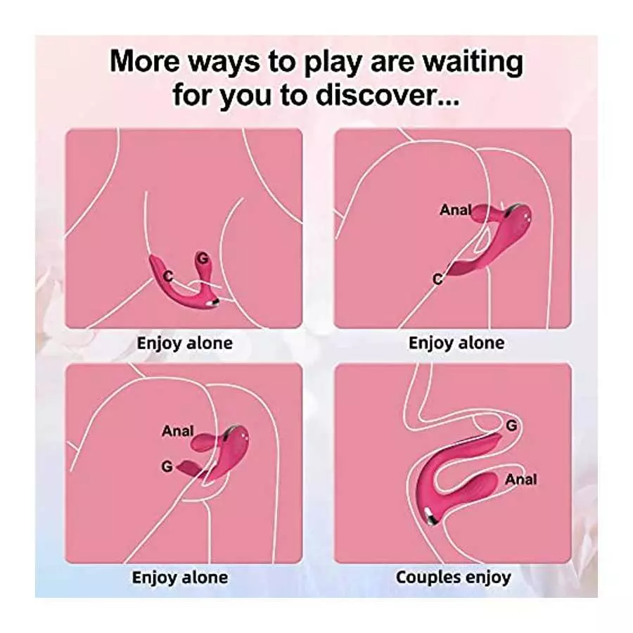 Dual Stimulation App Remote Control Wearable Panty Clitoral Vibrators Rose G Spot Butterfly Vibrator with 9+9 Strong Vibration A