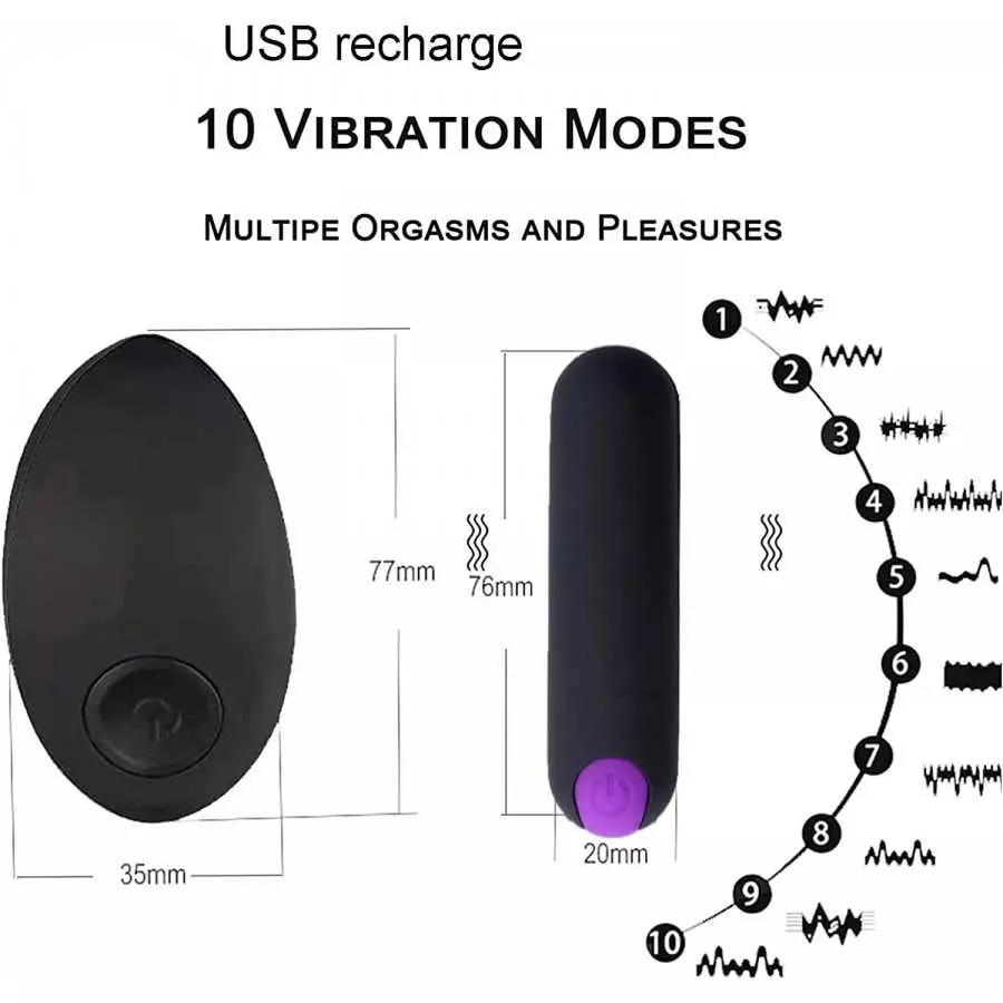 Remote Control Vibrator for Your Lover Gift to Spice Up Your Sex Life, 10 Modes Mini Bullet Vibrator for Her, USB Charge G Spot 