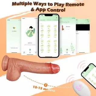 Thrusting Dildo Vibrator for Women, 3 in 1 Realistic Vibrating Dildos with 3 Thrusting & 6 Vibrating Modes, APP & Remote Control
