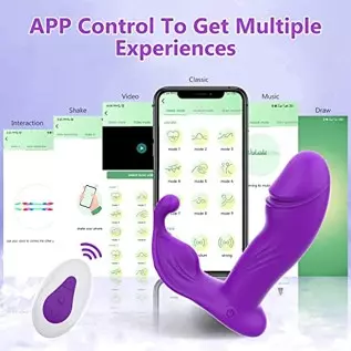 AXFLY Wiggling Wearable G Spot Sex Toys Butterfly Vibrator with 10 Vibrating & 3 Wiggling Modes,App & Remote Control Rechargeabl