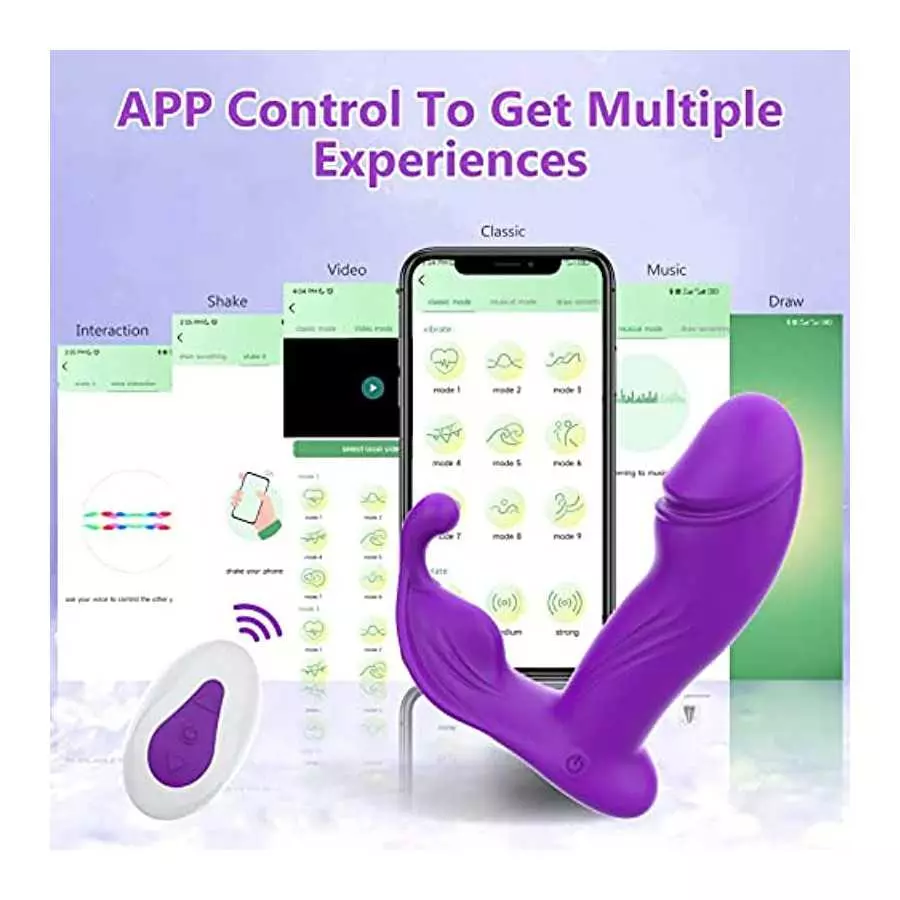 AXFLY Wiggling Wearable G Spot Sex Toys Butterfly Vibrator with 10 Vibrating & 3 Wiggling Modes,App & Remote Control Rechargeabl