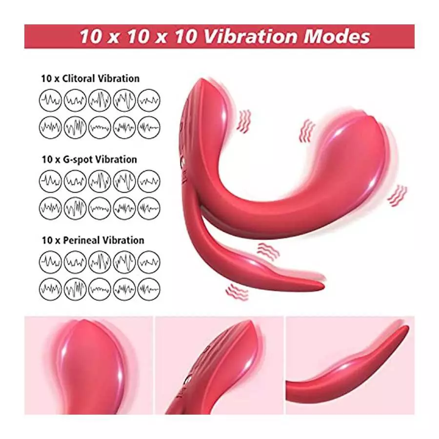 Wearable Panty Vibrator for Women, Remote Control Vibrator with 10 Modes, Butterfly Vibrator with 3 Motors for G Spot Clitoral P