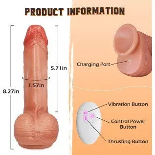 Thrusting Dildo Vibrator for Women, 3 in 1 Realistic Vibrating Dildos with 3 Thrusting & 6 Vibrating Modes, APP & Remote Control
