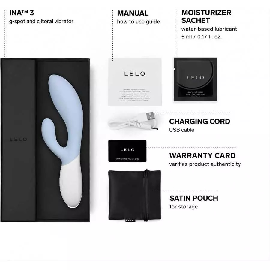 LELO INA 3 G Spot Rabbit Vibrator Clitoral Rabbit Vibrator for Women Rabbit Sex Toy for Women with 10 Vibrating Modes and Waterp