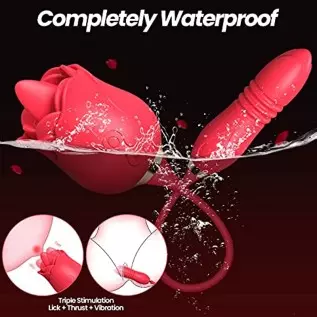 Rose Toy Vibrator for Woman, 4 in 1 Toys Sex Pleasure with 10 Modes Tongue Licking, Thrusting & Vibrating, Adult Sex Toys Rose T Rose Toy Vibrator for Woman, 4 in 1 Toys Sex Pleasure with 10 Modes Tongue Licking, Thrusting & Vibrating, Adult Sex Toys Rose T