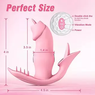 Wearable vibrator for private fun, 10-level vibrations realistic tongue licking clitoral stimulator ,public play butterfly vibra Wearable vibrator for private fun, 10-level vibrations realistic tongue licking clitoral stimulator ,public play butterfly vibra