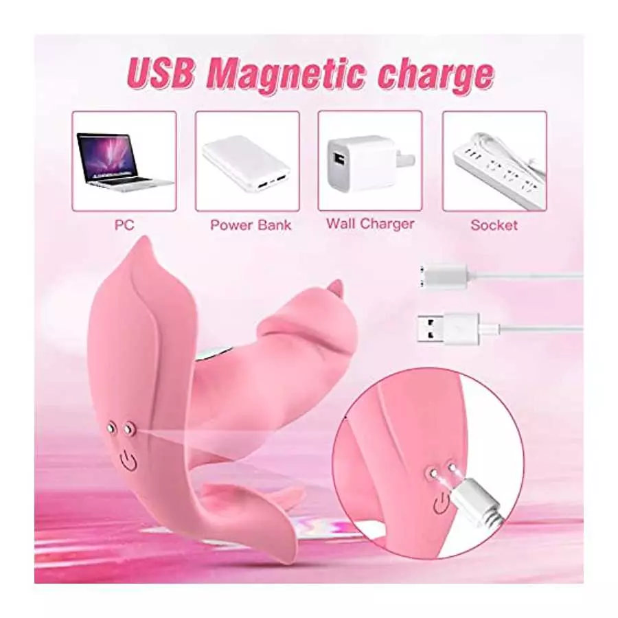 Wearable vibrator for private fun, 10-level vibrations realistic tongue licking clitoral stimulator ,public play butterfly vibra