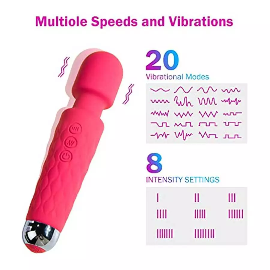 Personal Body Relaxation - Quiet Waterproof Powerful Rechargeable with 20 Patterns & 10 Speeds - Perfect for Muscle Aches & Spor